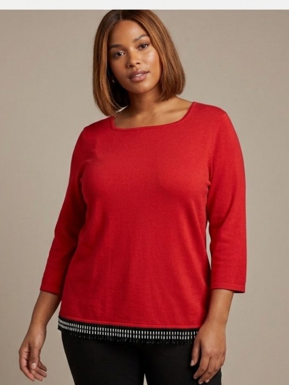 Cleo 2X Red Beaded Dressy Blouse – Silk Blend Evening Top y2k vintage inspired